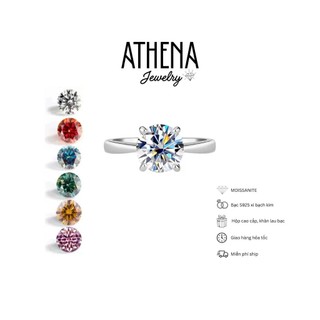 [5mm] Nhẫn 4 Chấu Moissanite đá moissanite 5mm – Bạc S925 Xi Bạch Kim – Nhẫn Nữ Sang Trọng, Nhẫn Cầu Hôn