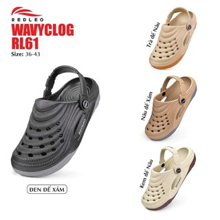 Dép Sục REDLEO Wavy - Đúc Nguyên Khối EVA Siêu Nhẹ Unisex, Phối Màu Thời Trang, Chống Trượt DRL61