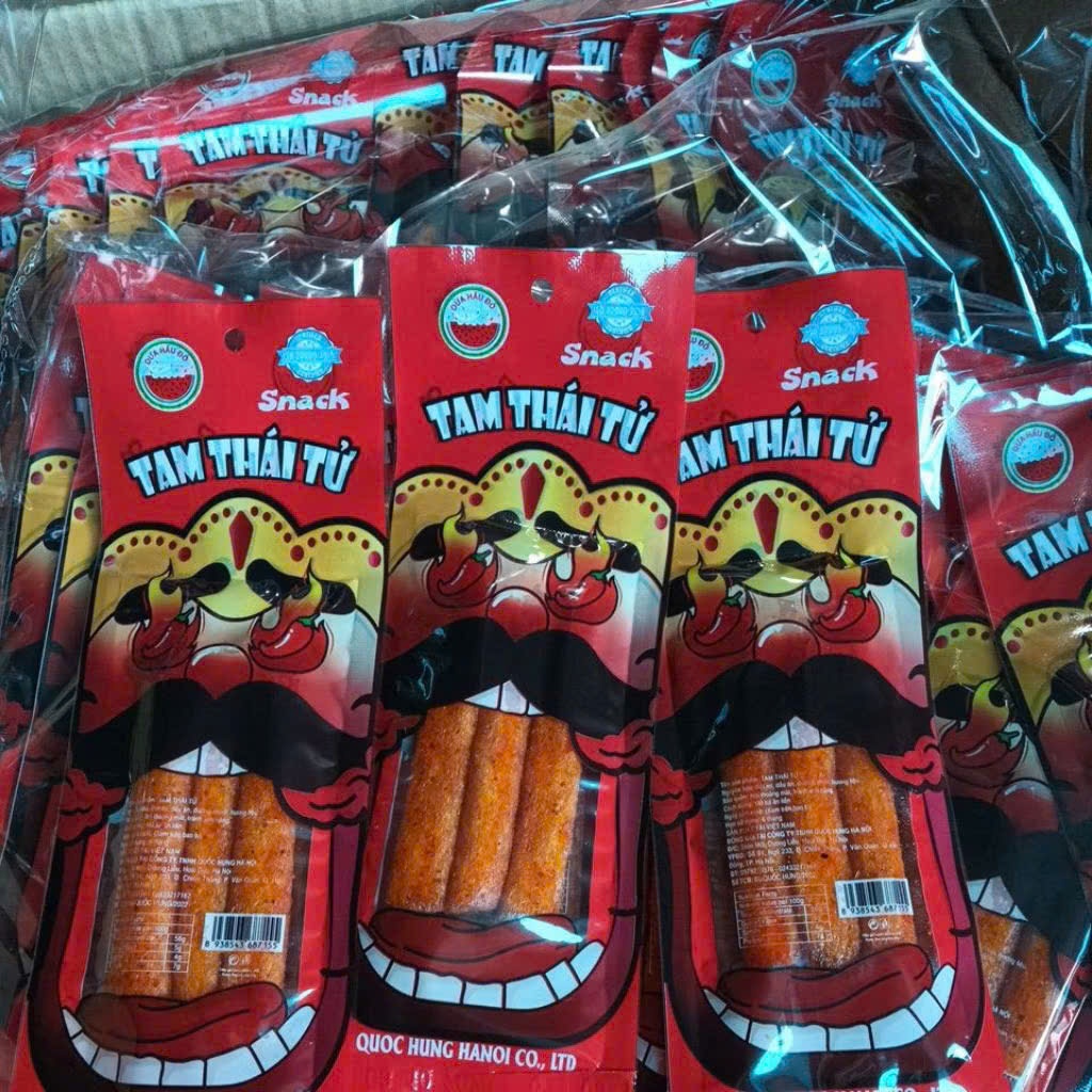Snack Tam Thái Tử Dưa Hấu Đỏ Làm Từ Bột Mì, Đồ Ăn Vặt Cổng Trường