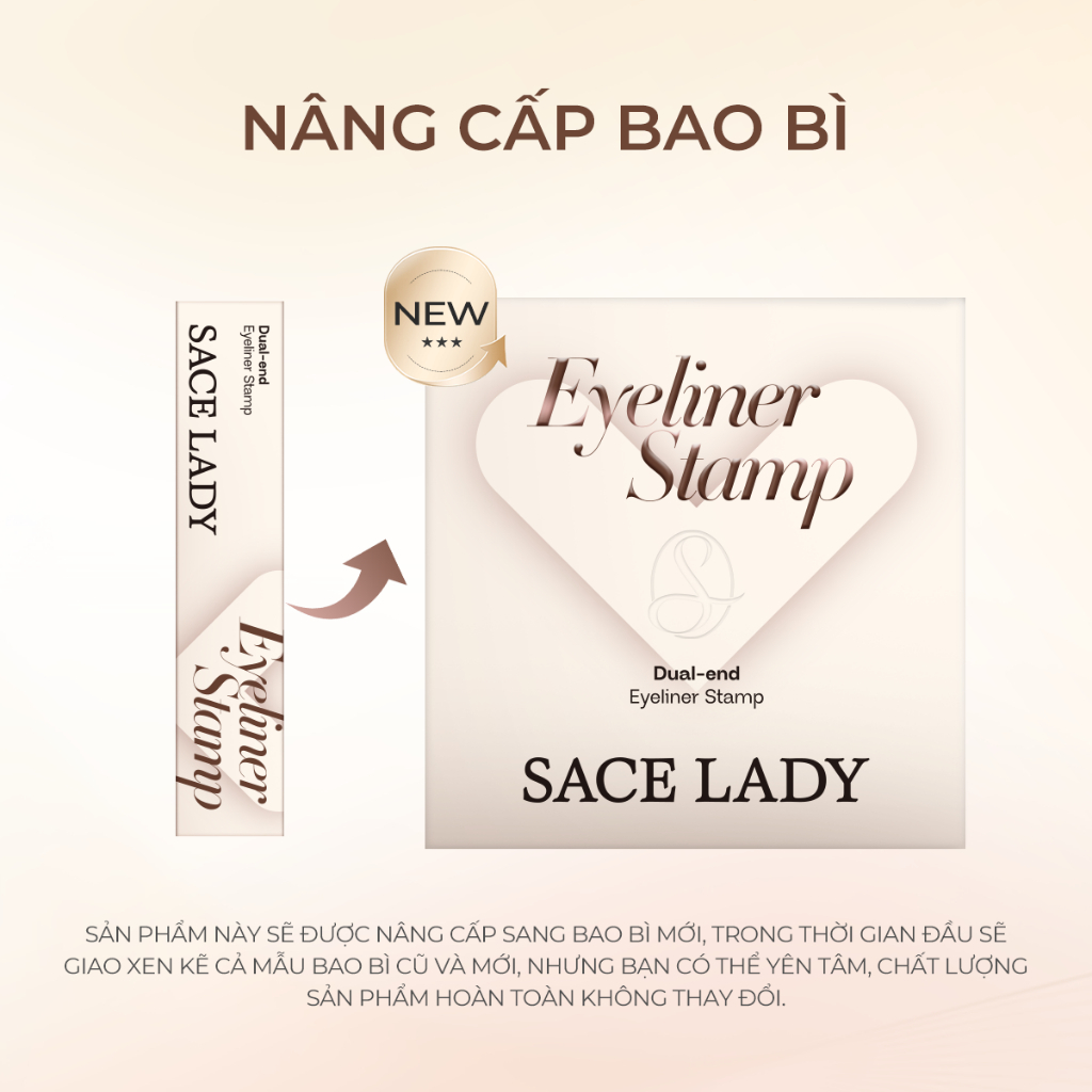 SACELADY Eyeliner 2 Đầu Tiện Lợi – Định Hình Chuẩn 2 Bên, Không Lem 2.8g