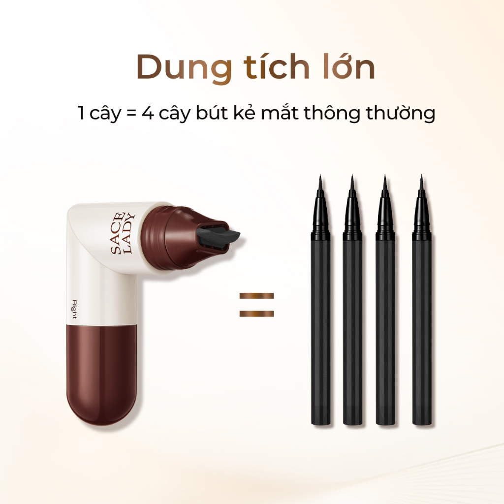 SACELADY Eyeliner 2 Đầu Tiện Lợi – Định Hình Chuẩn 2 Bên, Không Lem 2.8g