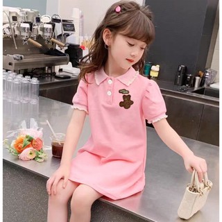 VáY Polo Bé GáI MớI Hè VảI MềM ThoáNg MáT GấU VáY Dễ ThươNg Phong VáY Cho Bé GáI Bé GáI 10