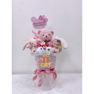 Hoa gấu bông màu hồng tặng bạn gái, bé gái - quà tặng 8/3, ngày kỷ niệm , Valentine - hoa gấu tặng sinh nhật