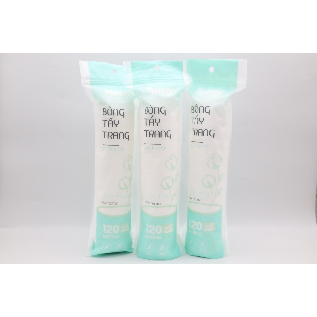Combo 10 túi Bông tẩy trang YUMY 132 miếng bông cotton tự nhiên, mềm mịn cho da nhạy cảm (TT19_142)