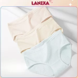 Quần lót nữ cotton kháng khuẩn cạp vừa bo chun tôn dáng thấm hút mồ hôi kiểu dáng basic LANIXA L562