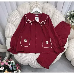 Bộ Cổ Sen form babydoll Chất Dũi Mỏng Mịn MS A19