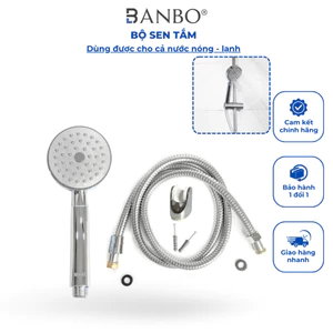 Bộ Vòi Hoa Sen Cầm Tay BANBO Có Dây Inox 304 Không Rỉ Sét Lõi Đồng Chống Xoắn 1.5m KT - 644
