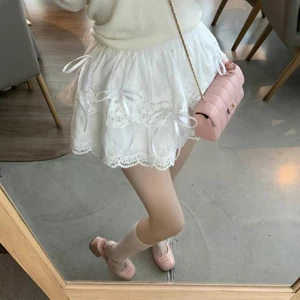 Chân Váy Ngắn Xoè 2 Tầng Bồng Bềnh Phối Ren Và Dây Nơ Cực Xinh Trong Trẻo Và Rất Nàng Thơ❤️(order 7-10n)