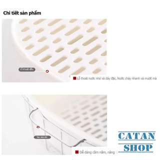 Bộ 6 Món Rổ Chậu Trong Suốt 3 Size Nhựa PP Cao Cấp Có Tay Cầm Đa Năng Tiện Lợi Tặng Kèm Sticker