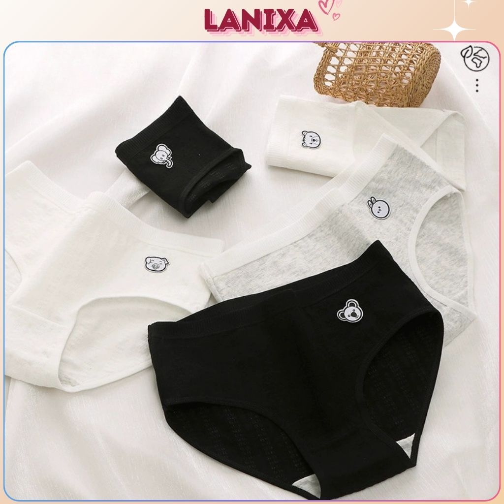Quần lót nữ cotton xốp mềm mại thoáng khí cạp vừa bo chun tôn dáng sexy kiểu dáng basic LANIXA LA68