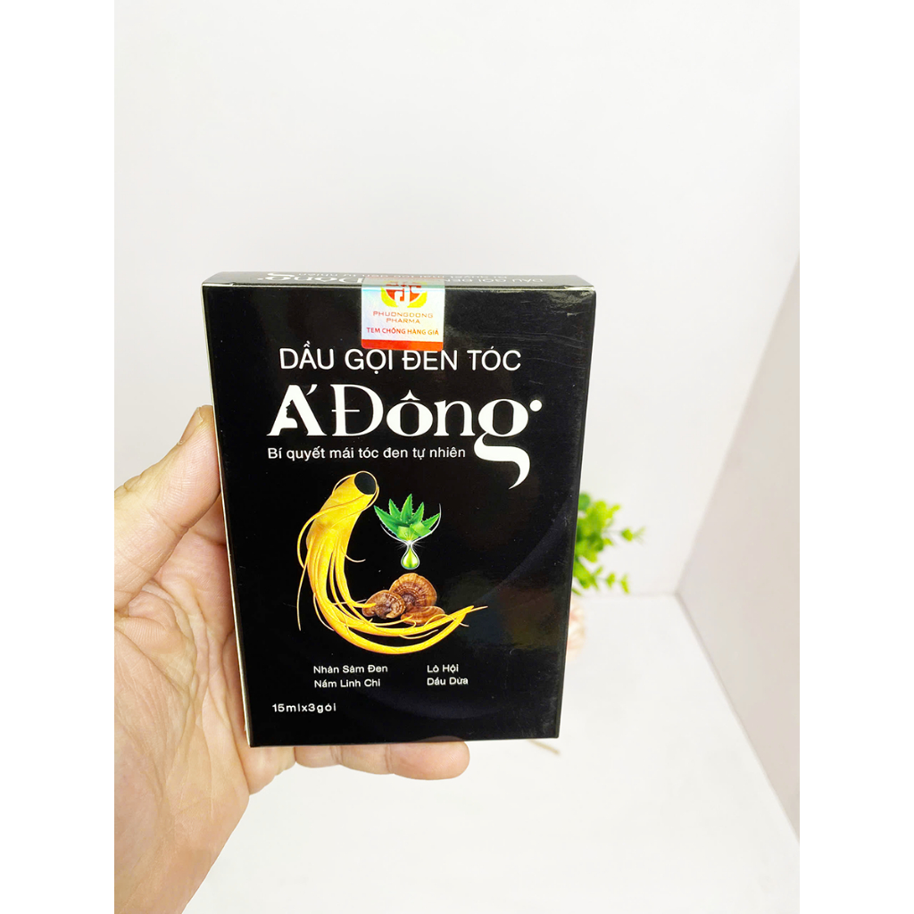 Dầu Gội Đen Tóc Á Đông, Giúp Làm Sạch Tóc, Da Đầu, Lên Màu Tóc Đen Tự Nhiên, Hộp 3 gói x 15ml