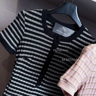 Váy Body Maxi Kẻ Khuy Ngực Cộc Tay