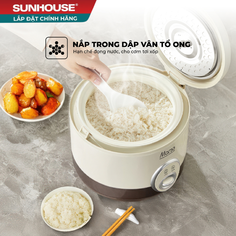 Nồi cơm điện 1.5L, 1.8L SUNHOUSE MAMA - Lòng nồi chống dính Ceramic cao cấp