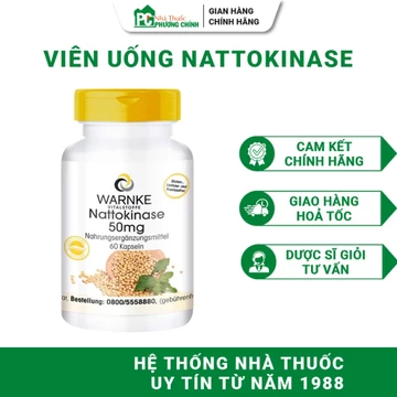 Viên Uống Warnke Nattokinase 50mg - Hỗ Trợ Giảm Nguy Cơ Hình Thành Huyết Khối 60 Viên/Hộp