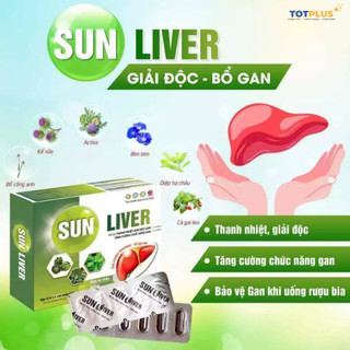 Sun Liver – Hỗ Trợ Bổ Gan, Giải Độc Gan,Thanh Nhiệt, Tăng Cường Chức Năng Gan - Hộp 60 Viên