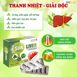 Sun Liver – Hỗ Trợ Bổ Gan, Giải Độc Gan,Thanh Nhiệt, Tăng Cường Chức Năng Gan - Hộp 60 Viên