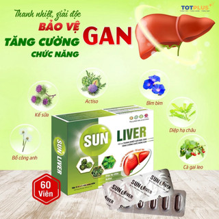 Sun Liver – Hỗ Trợ Bổ Gan, Giải Độc Gan,Thanh Nhiệt, Tăng Cường Chức Năng Gan - Hộp 60 Viên