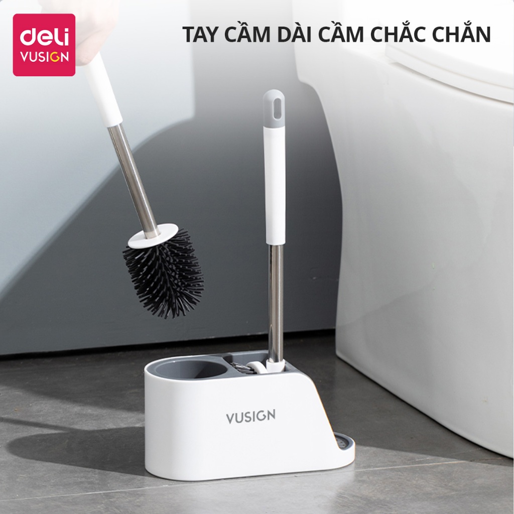 [SVIP] Cọ bồn cầu, cọ toilet nhà vệ sinh 3 trong 1 DelixVusign có thể treo tường, giá đựng tiện lợi