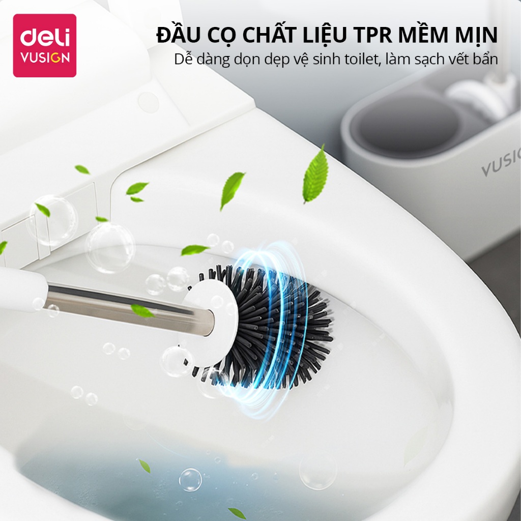 [SVIP] Cọ bồn cầu, cọ toilet nhà vệ sinh 3 trong 1 DelixVusign có thể treo tường, giá đựng tiện lợi