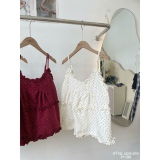 Áo Babydoll 2 Dây Chấm Bi Chất Dày Dặn Phong Cách Trẻ Trung Năng Động