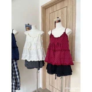 Áo Babydoll 2 Dây Chấm Bi Chất Dày Dặn Phong Cách Trẻ Trung Năng Động