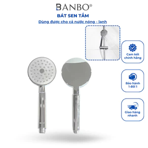Bát sen tắm cầm tay BANBO chất liệu nhựa ABS cao cấp phi 91mm thiết kế lõi 2 ống cách nhiệt KT-634