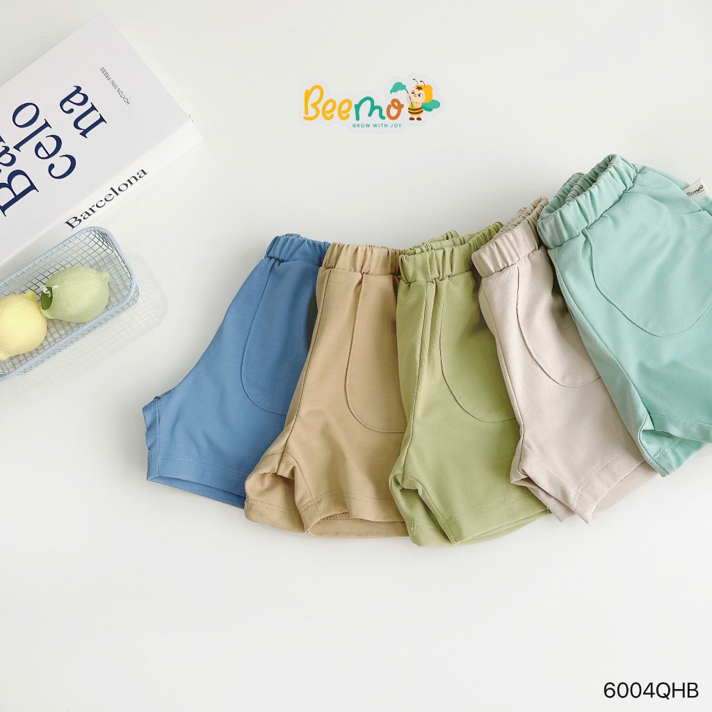 Quần thun cotton đùi unisex mềm cho bé, quần đùi cotton co dãn basic dễ mặc