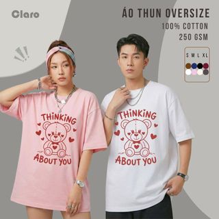 Áo Thun Nam Nữ Oversize 100% Cotton Cao Cấp CLARO - áo phông unisex form chuẩn