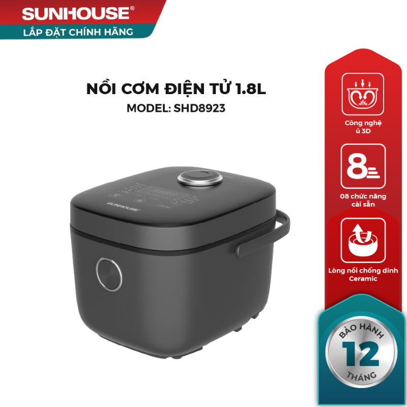 Nồi cơm điện tử 1,8L SUNHOUSE SHD8923