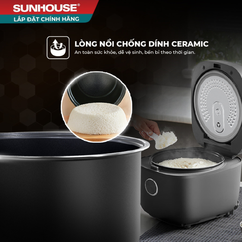 Nồi cơm điện tử 1,8L SUNHOUSE SHD8923