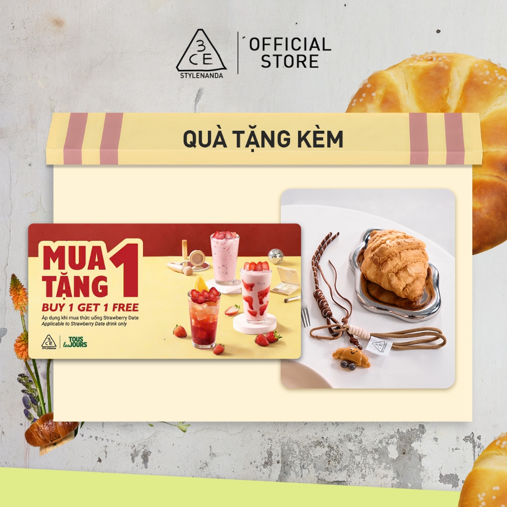 (GWP) 3CE Móc Khóa BST Color Baker & Voucher Tous Les Jours