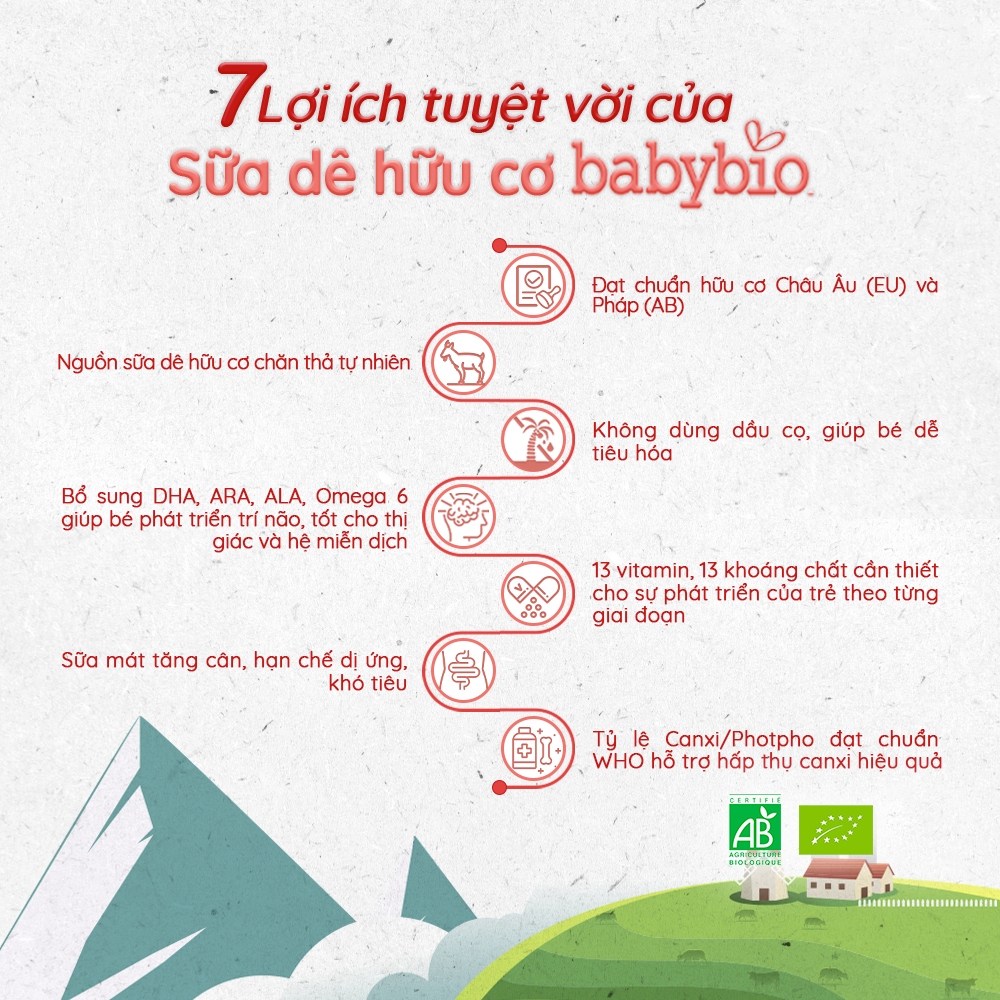 Sữa Hữu Cơ Babybio Optima 800g Số 2–3 Hỗ Trợ Tiêu Hóa & Dinh Dưỡng (6–36 Tháng) | Babymall & Care