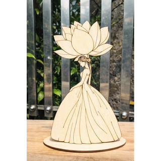 🌸 [GIÁ XƯỞNG] Set Nàng Thơ Hoa Gỗ DIY Tự Tô Màu – Quà 8/3, 20/10, 20/11 Tặng Mẹ, Cô Giáo 🌸