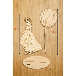 🌸 [GIÁ XƯỞNG] Set Nàng Thơ Hoa Gỗ DIY Tự Tô Màu – Quà 8/3, 20/10, 20/11 Tặng Mẹ, Cô Giáo 🌸