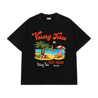 Áo phông nam nữ unisex form vừa du lịch Vũng Tàu, áo thun tay ngắn cổ tròn cotton mềm mát - ta/tb2224