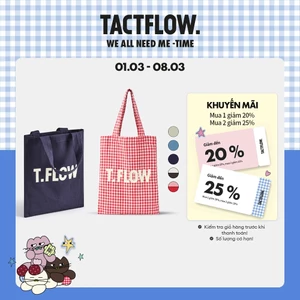 Túi vải TACTFLOW Daily tote bag small TFF100 100% cotton kích thước 24*30 cm - Nhiều màu