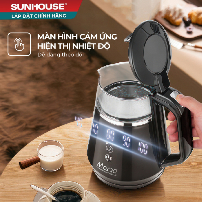 Ấm siêu tốc thủy tinh 1L SUNHOUSE MAMA SHD1332