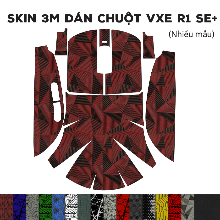 Skin dán chuột VXE R1 SE+ (nhiều mẫu) | Miếng dán Film 3M chống trơn trượt