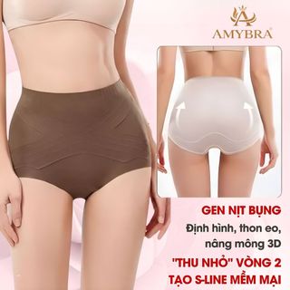 Combo Quần Lót Định Hình Thu Gọn Eo, Quần Định Hình Nâng Mông Không Đường May Cạp Cao AMYBRA N699