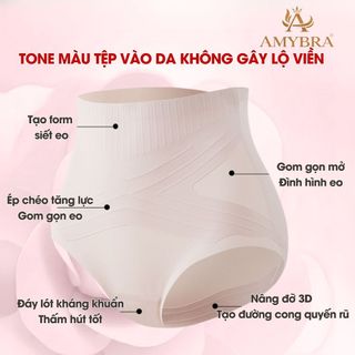 Combo Quần Lót Định Hình Thu Gọn Eo, Quần Định Hình Nâng Mông Không Đường May Cạp Cao AMYBRA N699