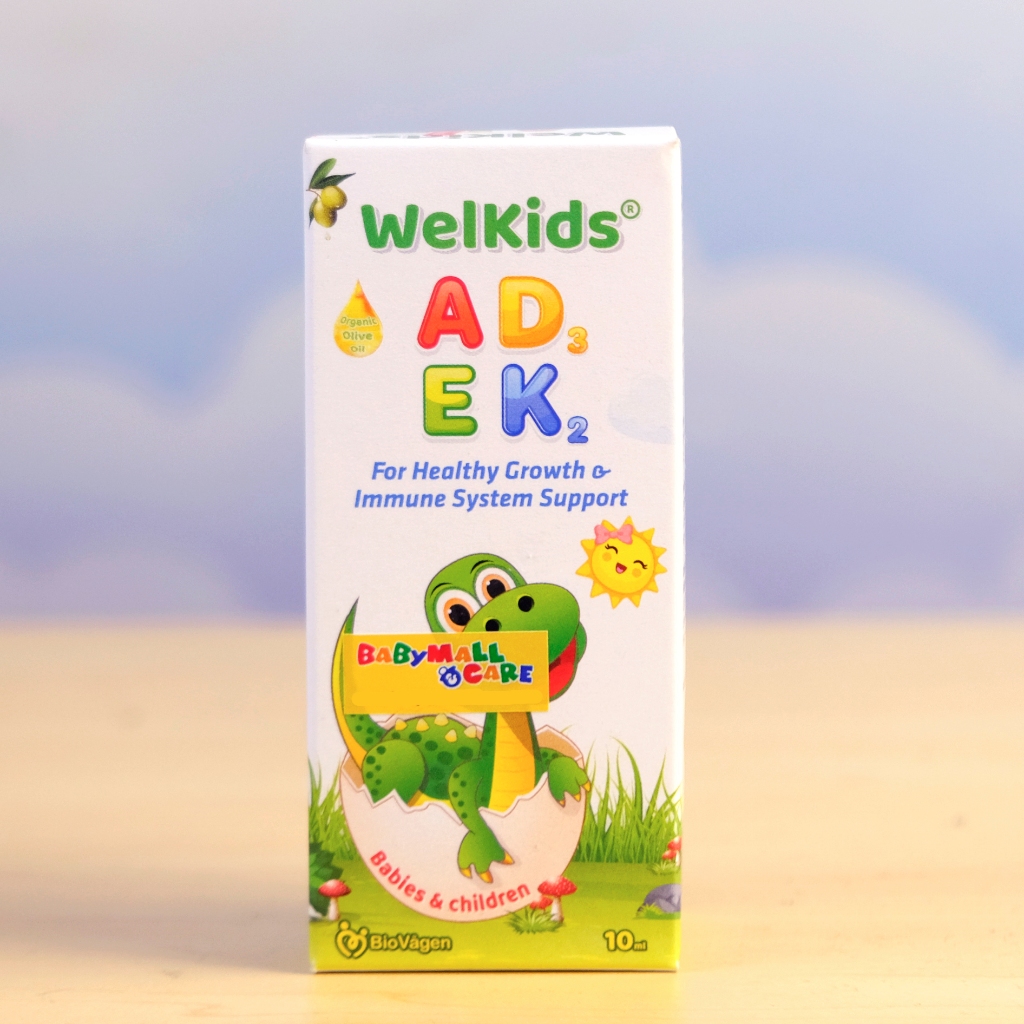 Thực phẩm bổ sung Vitamin A D3 E K2  WelKids 10ml Nhỏ Giọt Tăng Đề Kháng Cho Bé | Babymall & Care