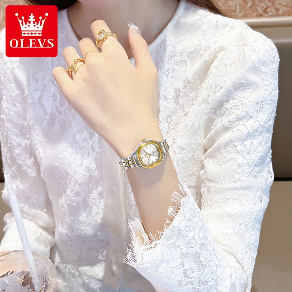 OLEVS Đồng hồ Nữ Thạch anh Dây đeo đồng hồ bằng thép không gỉ Lịch Thật Chống thấm nước Quà 5888
