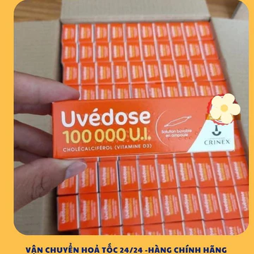 Vitamin D3 1 liều 3 tháng Uvedose Pháp dành cho bé trên 18 tháng, Hàng chuẩn Pháp, D3 liều cao