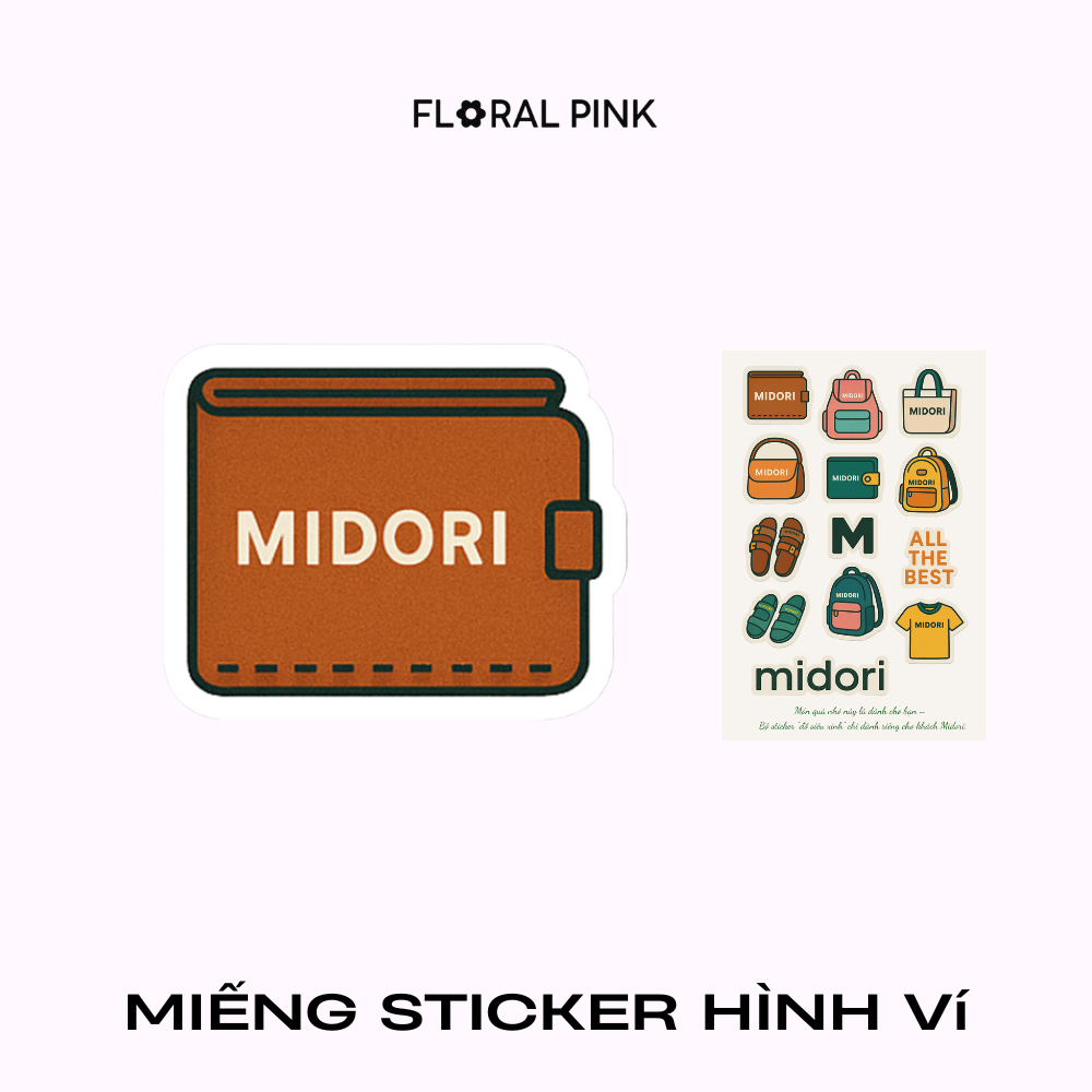 STICKER DÁN HÌNH VÍ CẦM TAY TRANG TRÍ | FLORAL PINK