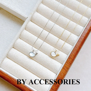 Dây chuyền nữ titan mặt hình con cá voi nhỏ xinh khảm xà cừ không gỉ WN2630 BY ACCESSORIES