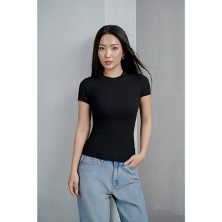 THEKIM COMBO 2 Áo thun tăm ngắn tay cổ tròn , áo thun tăm trơn tay ngắn A166 dáng thường