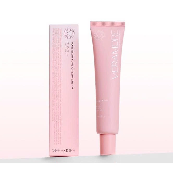 Q56_Kem chống nắng vật lý nâng tone che phủ lcl Veramore Pore Blur Tone Up Sun Cream SPF 50+ PA++++ 35ml