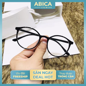 Kính giả cận chống tia UV gọng kính tròn mắt mèo cute phong cách Ulzzang thời trang nam nữ đẹp giá rẻ ABICA 055