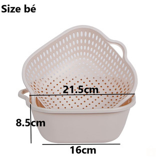 Bộ Rổ 6 Món Kèm Chậu nhựa cao cấp, an toàn bền đẹp dùng rửa rau củ chế biến thực phẩm tiện lợi  3288 + 3289 + 3290
