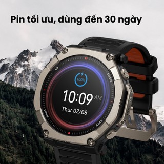 Đồng hồ thông minh Amazfit T-Rex Ultra 2 | Lưng Titanium | Voice Memo | Grade Adjusted Pace- Hàng chính hãng - BH 12th
